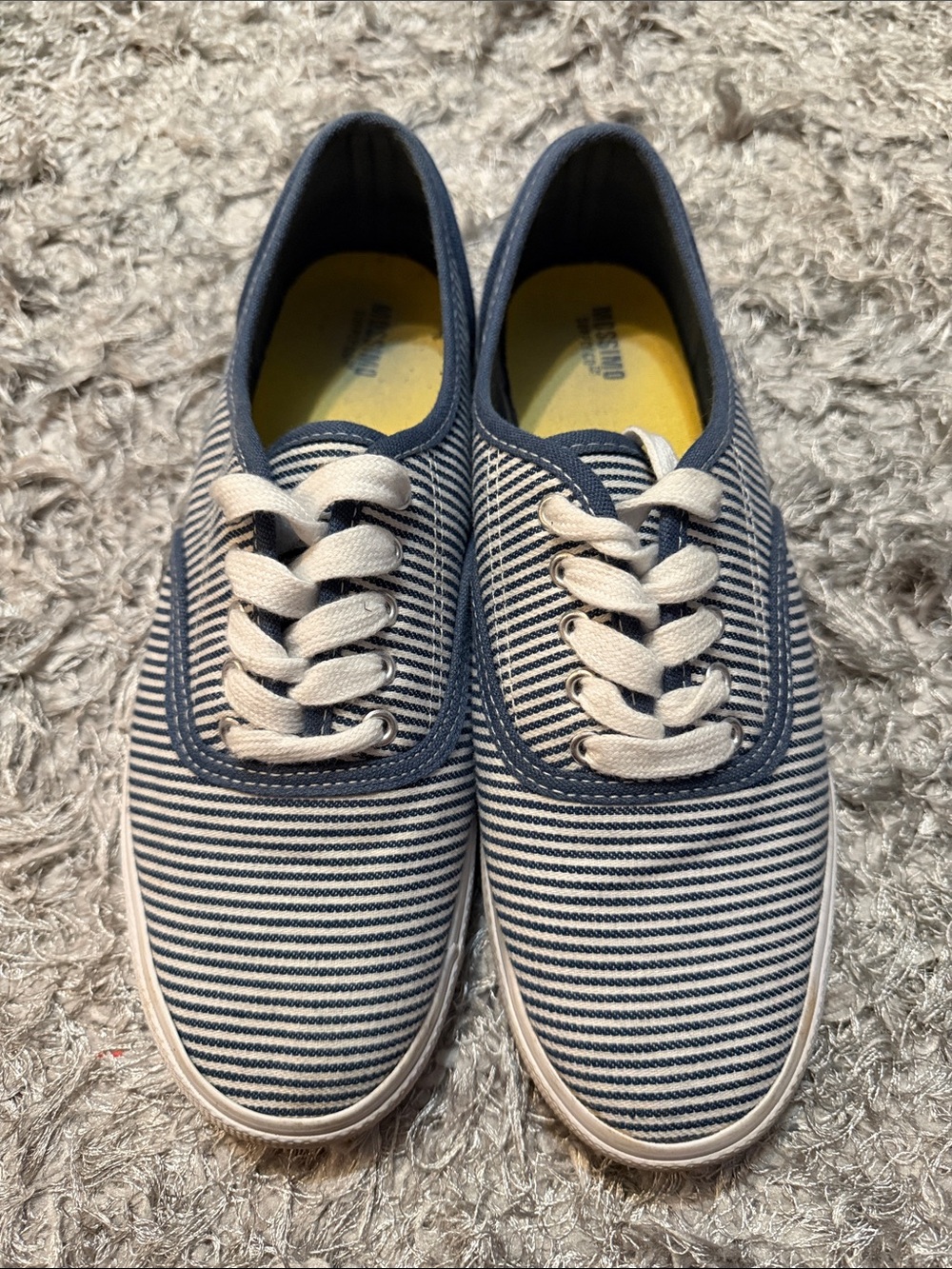 Mossimo Supply Co. Navy & White Striped Low-Top Sneakers
